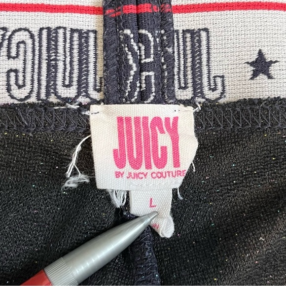 Juicy By Juicy Couture Sparkling Leggings Women’s Size Large Blue Yoga Running - Picture 5 of 9